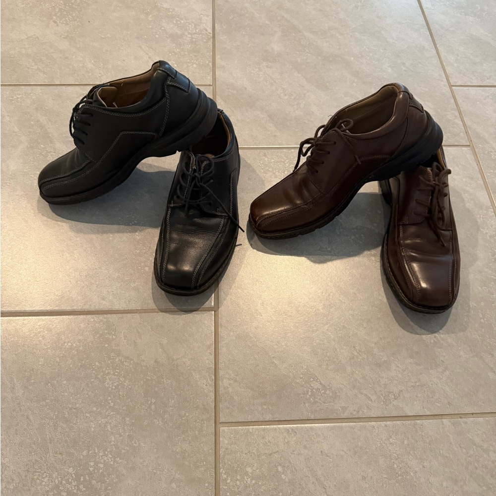 Dockers Black and Brown Leather Oxfords